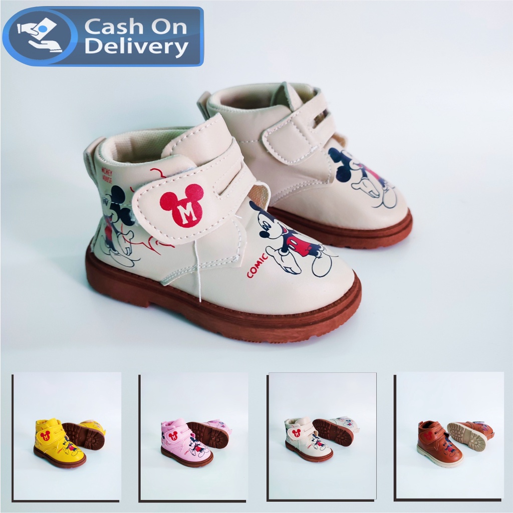 Sepatu semi boot Anak Perempuan Mickey Mouse Untuk 1-5 tahun Bisa COD