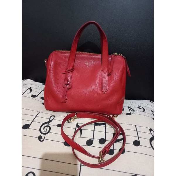 Tas Fossil Sydney Satchel Red Preloved