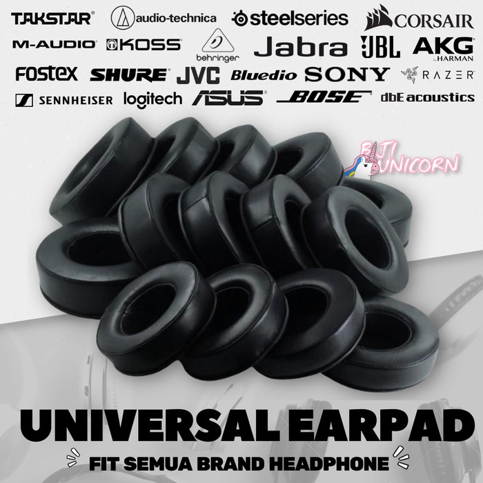 Earpad Earcup Cushion Universal Stitched Black Busa Foam Bantalan