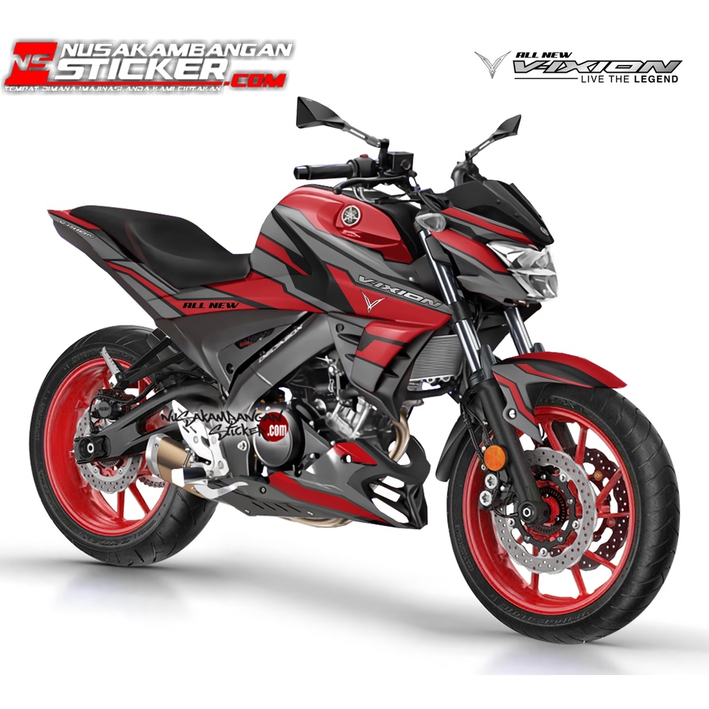 Stiker VIXION R MERAH GRAFIS ABU ABU