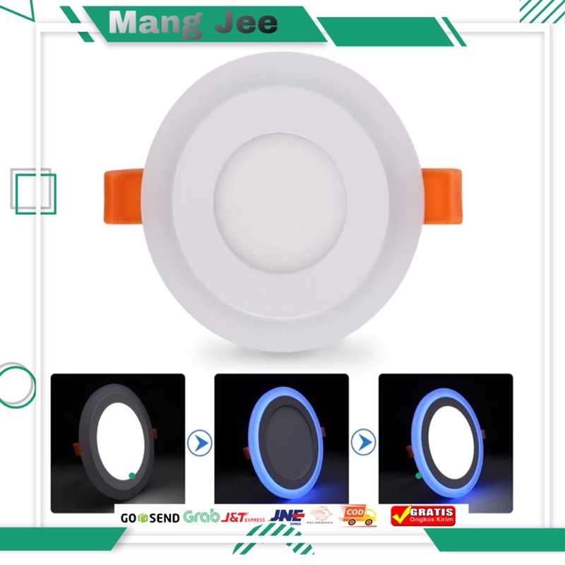 lampu downlight 2 warna 6+3 watt