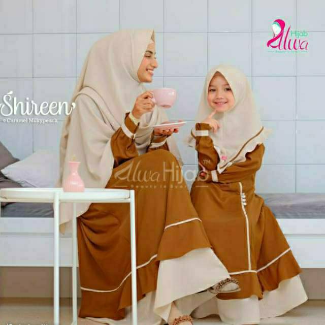 Couple Ibu Anak Gamis Shireen set Khimar - Alwa Hijab (Ready Stock)
