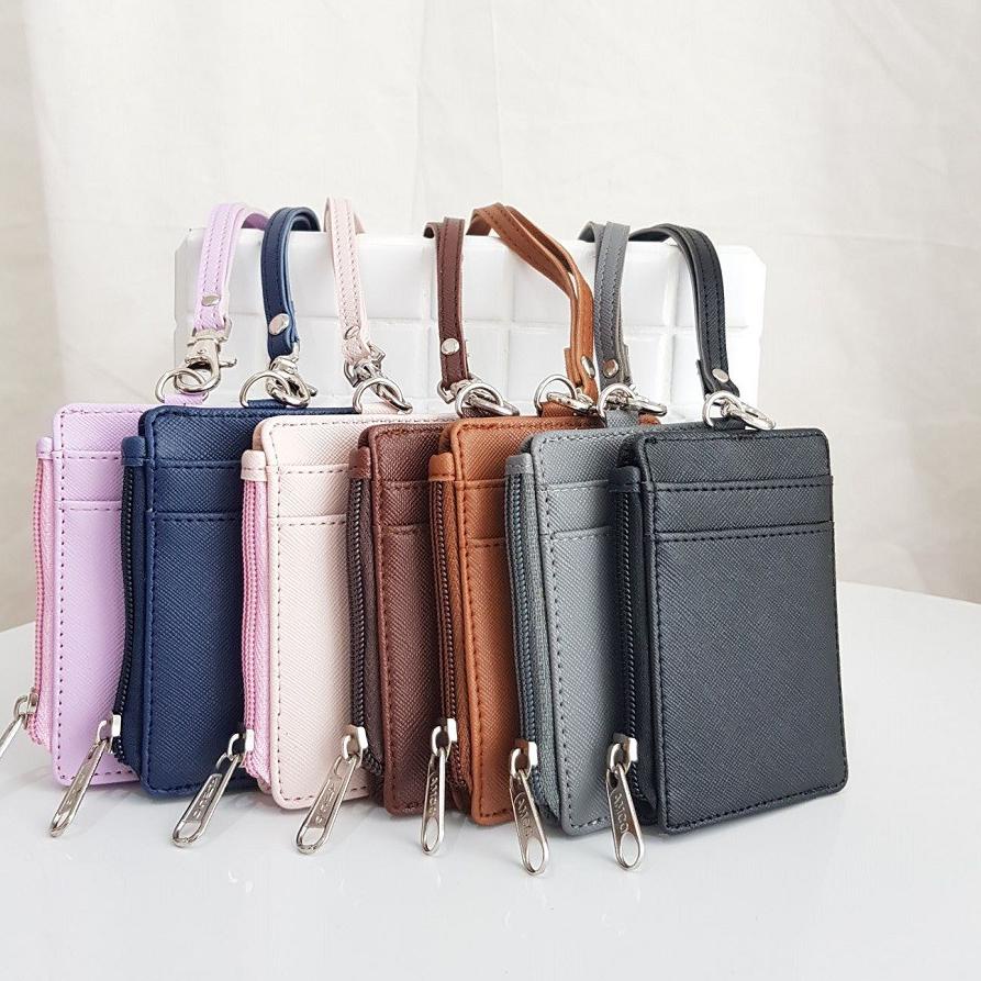 

Terjangkau Lanyard Resleting Name Tag Seleting ID Card Holder Zipper Kulit TerPU Leather Lanyard NameTag .,