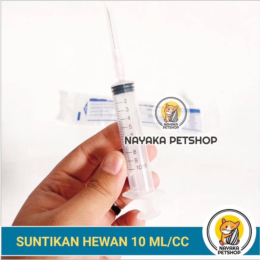 Suntikan Hewan 10 ml cc Obat Syringe Spuit Alat Suntik Vaksin Jarum Spet Injeksi Ternak Kucing Anjing Musang Kelinci