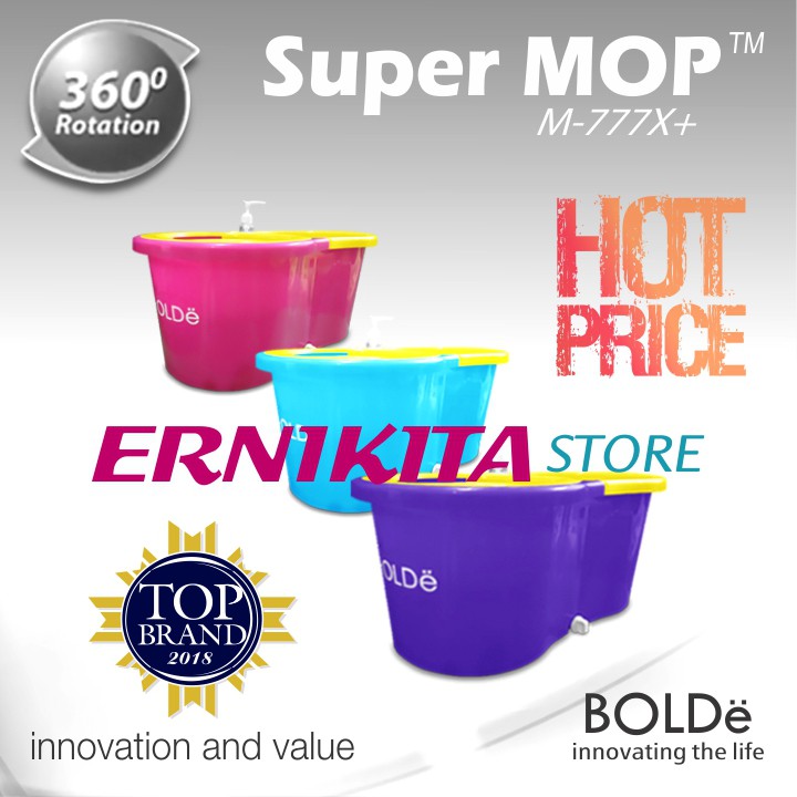 BOLDe M 777X PLUS / UNICORN - Supermop Alat Pel Modern Botol Dispenser Drainase