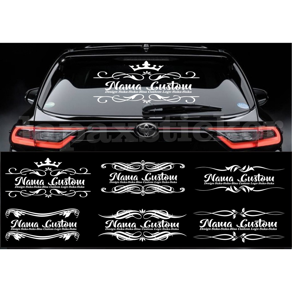 Stiker kaca mobil stiker body mobil custom nama mobil cutting sticker