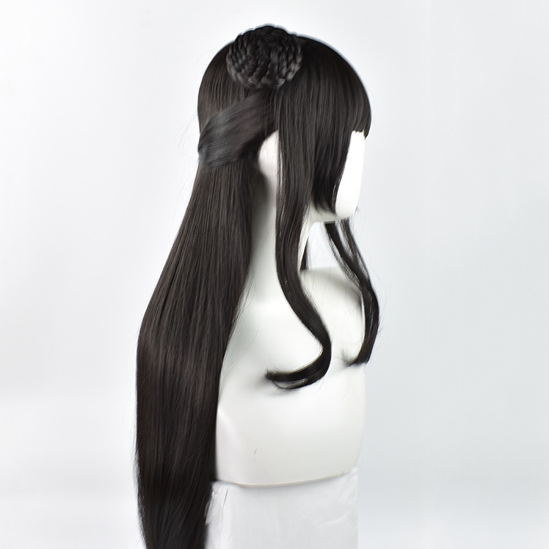 LOL-69 rambut palsu daily china bun lolita wig hiitam jepang korea