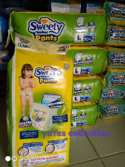 Popok bayi Sweety L 30 / L 28 bronze pants L32 / L28- diapering baby - pempers sekali pakai