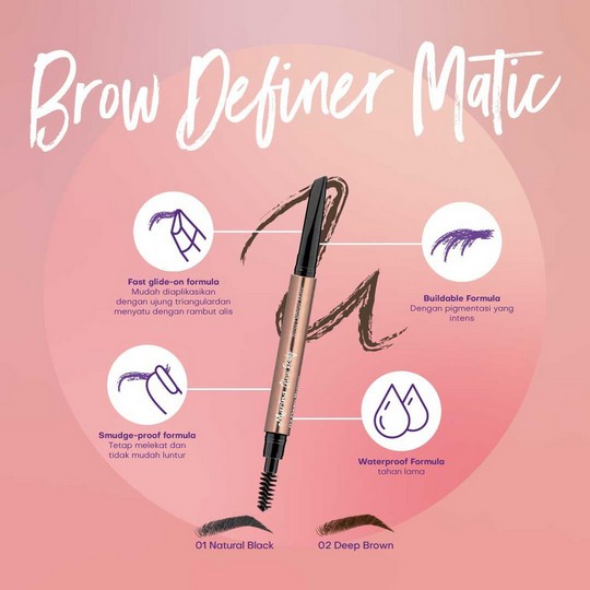 ⭐ BAGUS ⭐ MARINA GLOW EYEBROW PENCIL / MATIC | Pensil Alis Matic + Sisir