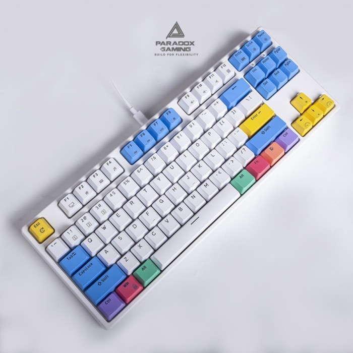 PARADOX GAMING KEYBOARD GHOST87 V2 YELLOW SWITCH/HOTSWAP WHITE CASE