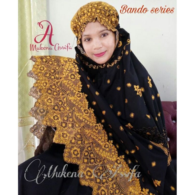 Mukena bordir bukittinggi padang pariaman keliling khadijah black gold tabur by mukena assifa
