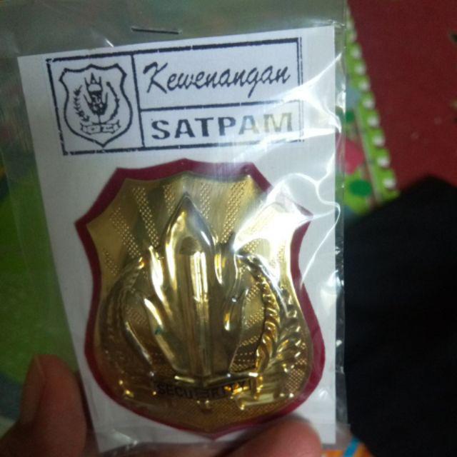 Lencana Kewenangan Security Besar List Biru/merah