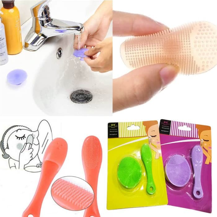 2 IN 1 Facial Cleansing Pad Silicone sikat pembersih wajah Doky