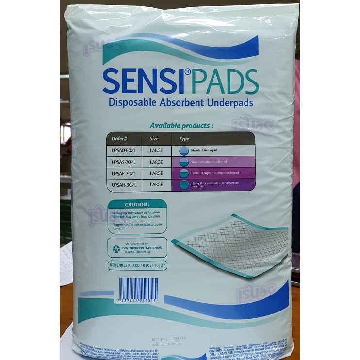 Sensi Underpad | Sensipads | Under pad | Perlak Alas Tidur Isi 10 Pcs 60x90 CM | Bisa COD