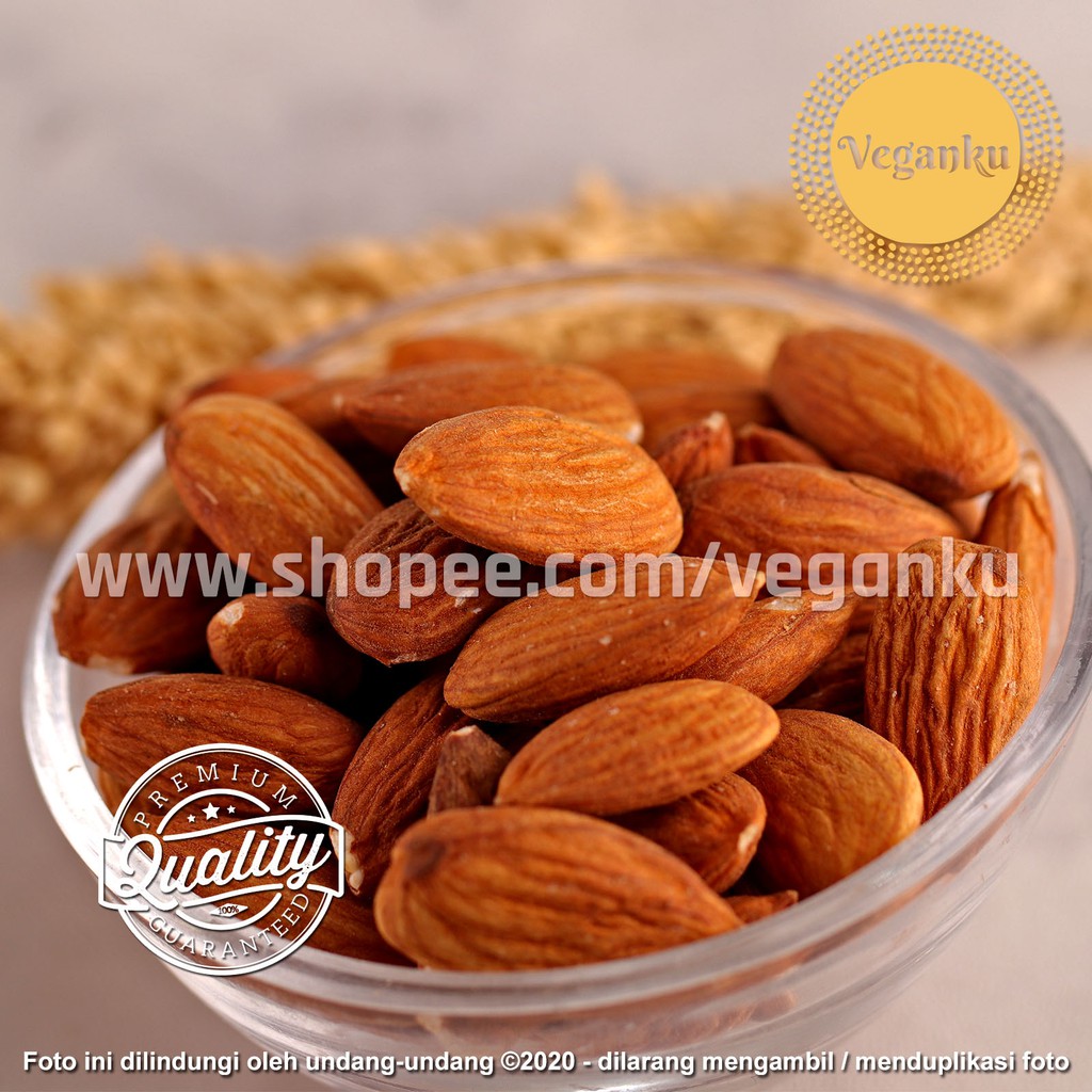 

Veganku - Kacang Almond Mentah 100gr WHOLE Kupas Utuh Natural Premium