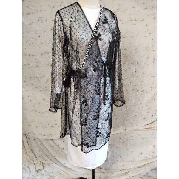 Outer Brukat payet Model Kimono