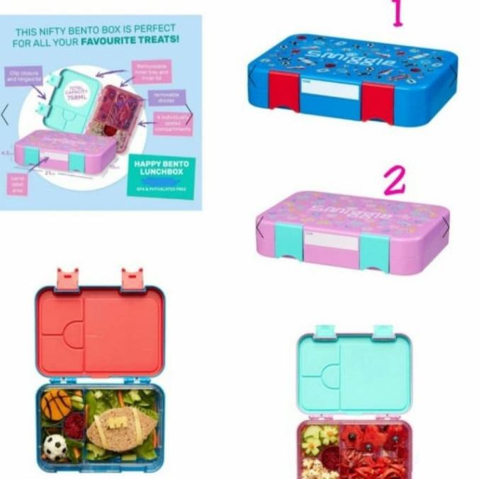 Smiggle Happy Bento Lunchbox Original - Kotak Makan Smiggle Yumbox ---Termurah---