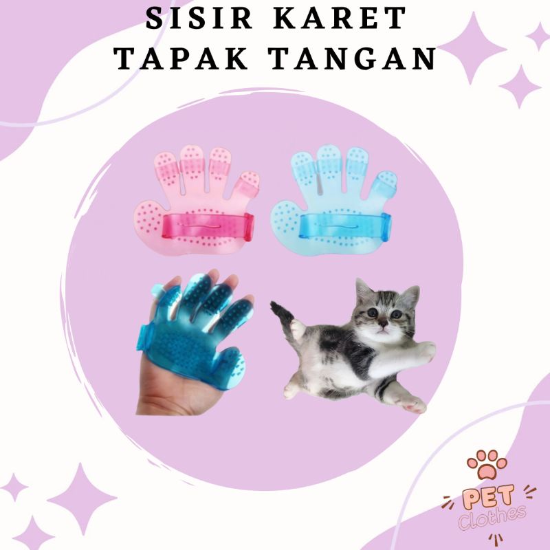 Sisir Karet Tapak Tangan Sikat Mandi Kucing Anjing