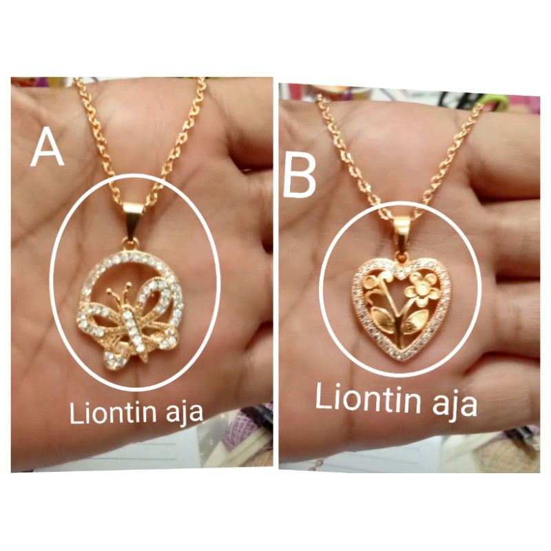 RB127. Liontin xuping Kalung wanita lapis emas dgn mata zircon