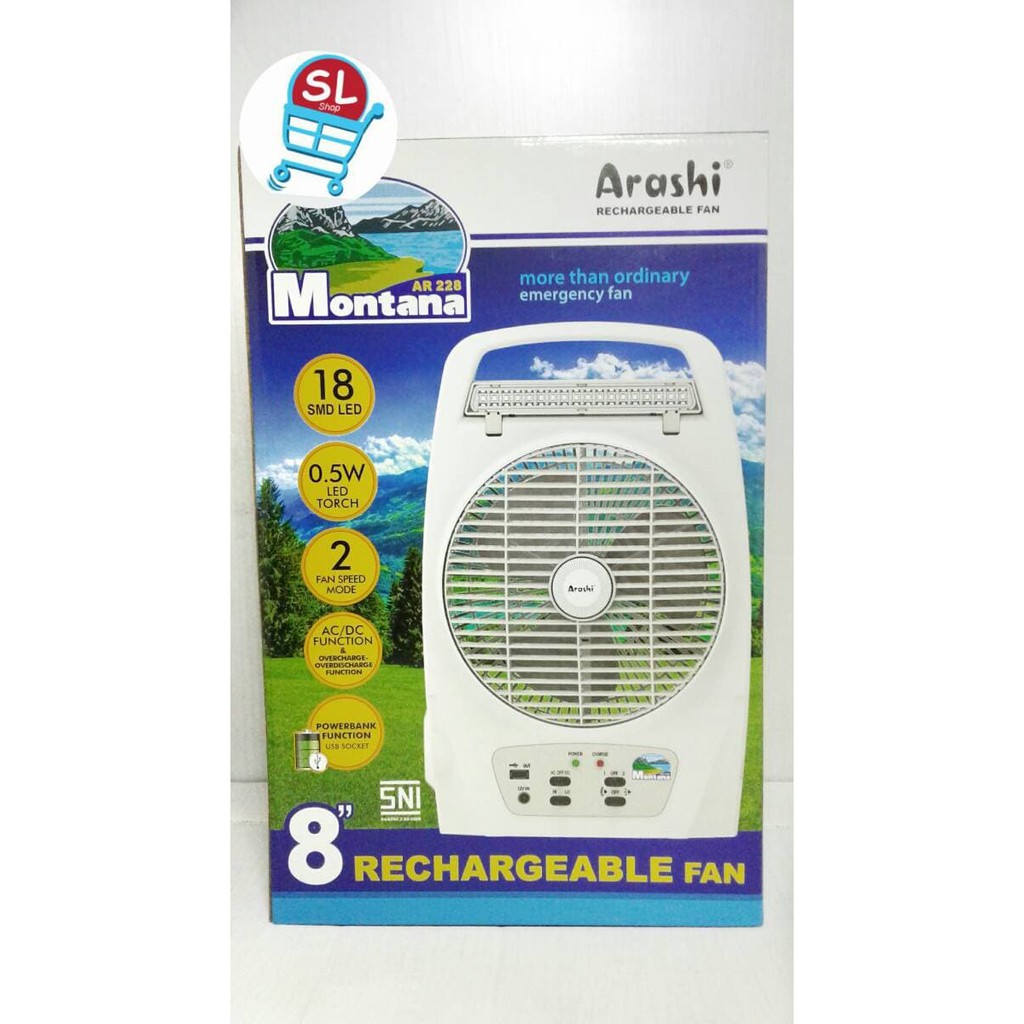 Lampu Darurat - Elektronik - Pencahayaan Kipas Angin Emergency / Lampu Emergency Kipas + Power Bank