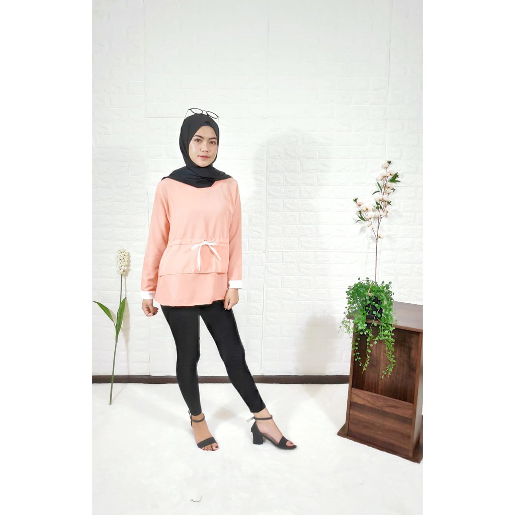 (COD) Daily Things Anisa Blouse Kantor Simple Basic Fit L