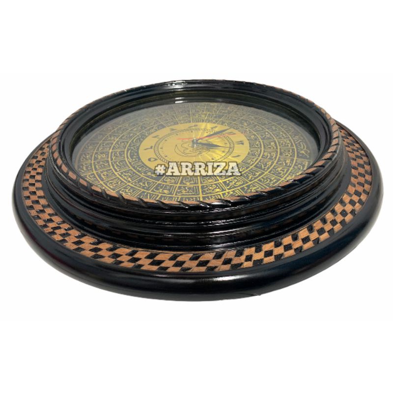 JAM DINDING KALIGRAFI DARI KAYU