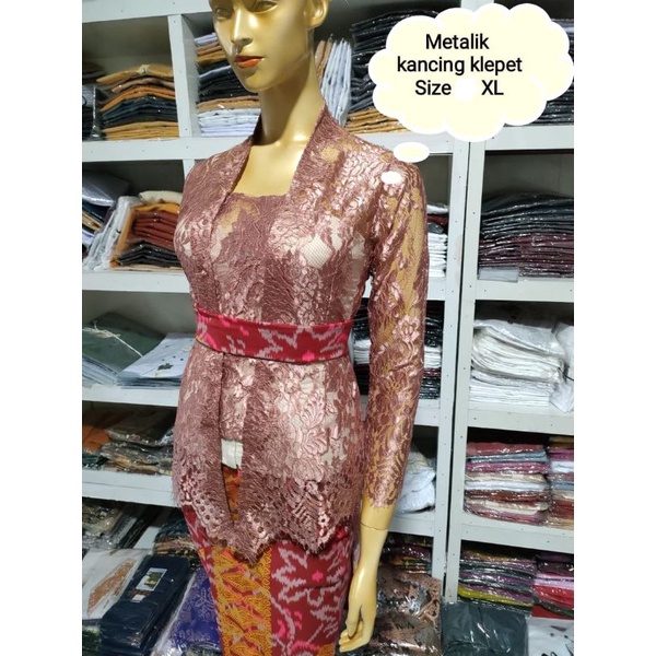 Kebaya Jadi Brokat Prancis Metalic Lengan Panjang