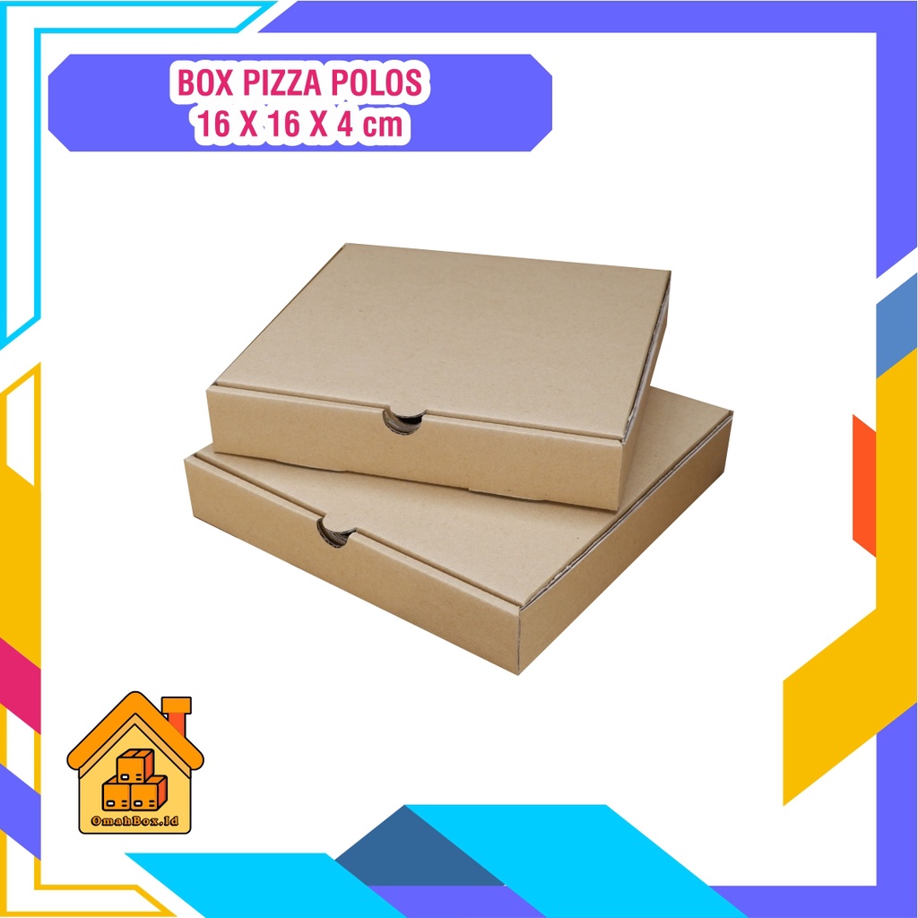 Jual Kardus box pizza polos 16x16x4 cm | kardus pizza | box pizza