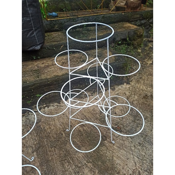 10 SUSUN MENARA TINGGI 80CM D20CM STANDING POT BESI /DUDUKAN POT