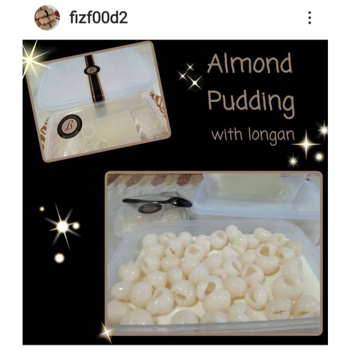 

Puding Almond dengan sirup dan buah longan / Almond pudding with longan
