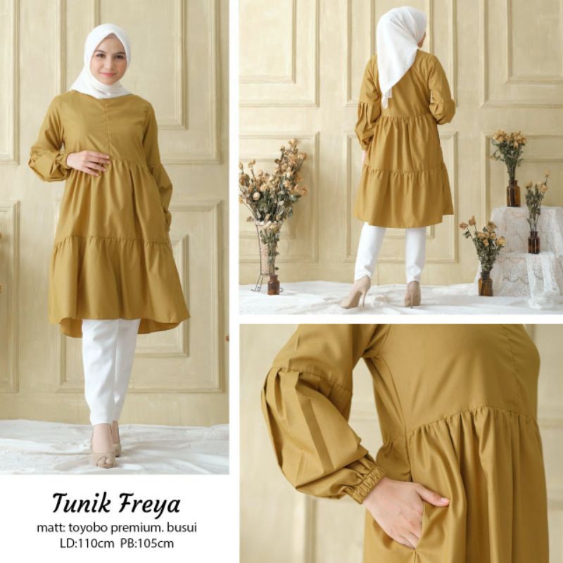 Freya Tunik 3warna cantik bahan Toyobo