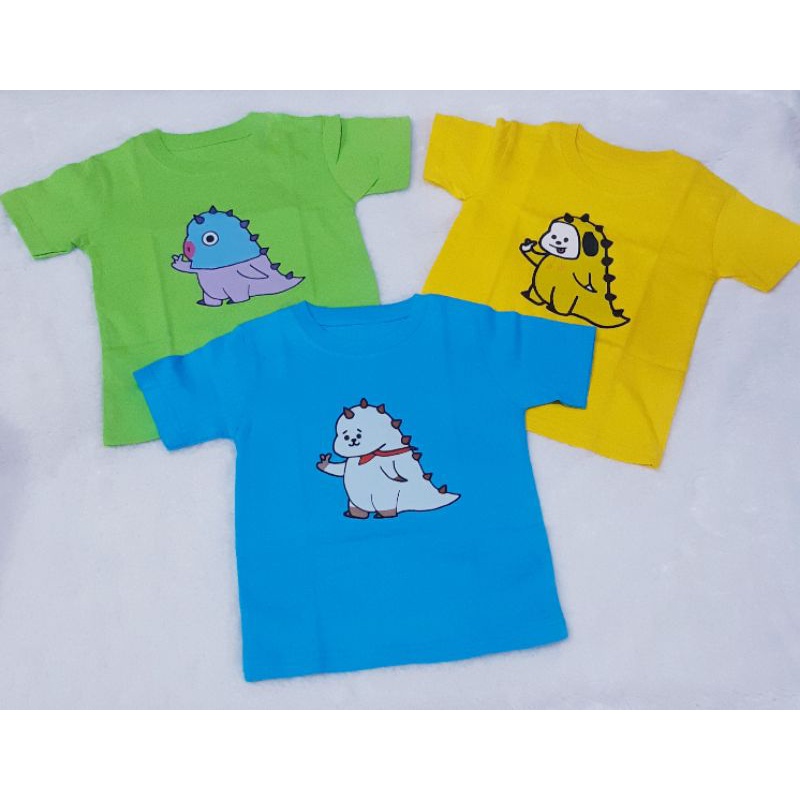 KAOS ANAK BT21 DINO UNISEX PEREMPUAN&amp;LAKI-LAKI/KAOS ANAK BTS DINO COTTON 24S