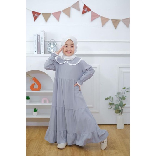 gamis anak rayon crinkle 2-10 tahun/muslim anak perempuan
