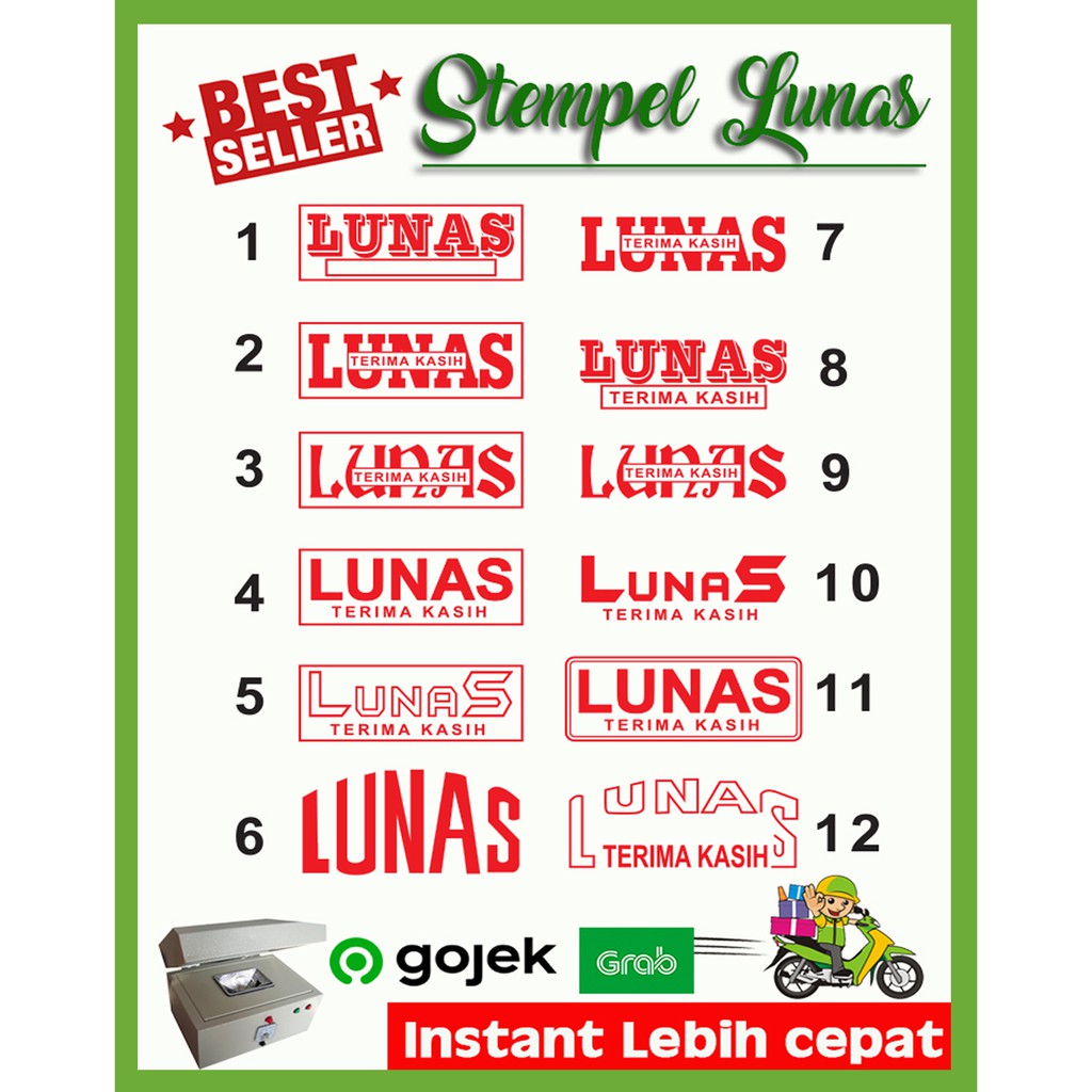 

STEMPEL LUNAS OTOMATIS 1 WARNA MURAH AWET, BISA CUSTOM 2 WARNA, 3 WARNA