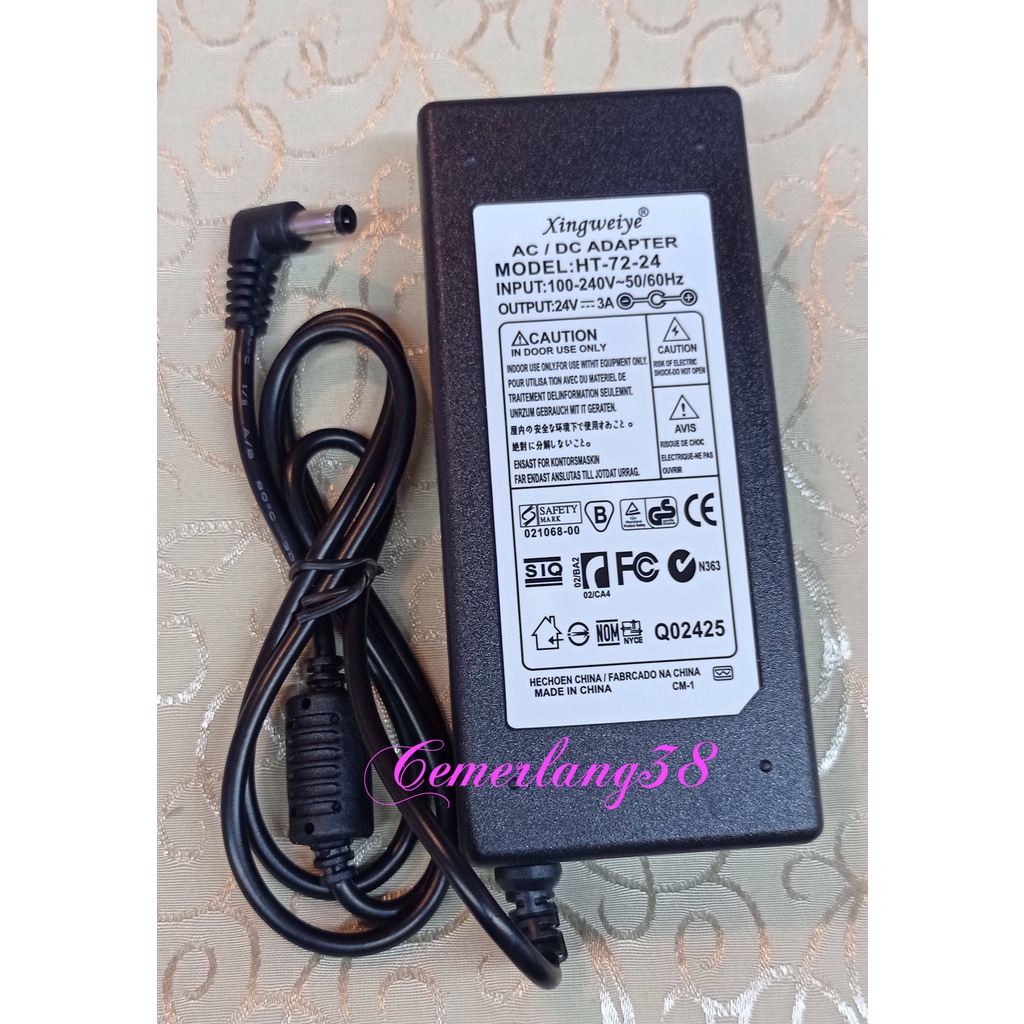 Switching Adaptor 24V 3A Switching Power Supply Plastik 24 V 3 A