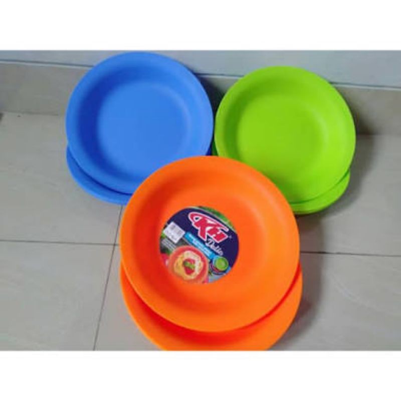 12 Pcs) Piring Makan safana 10 inch  / Piring Makan Plastik besar bulat