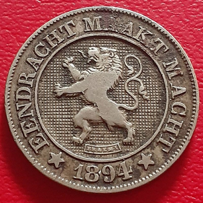Uang Koin Kuno Luar 10 Centimes Belgia Tahun 1894 Rare