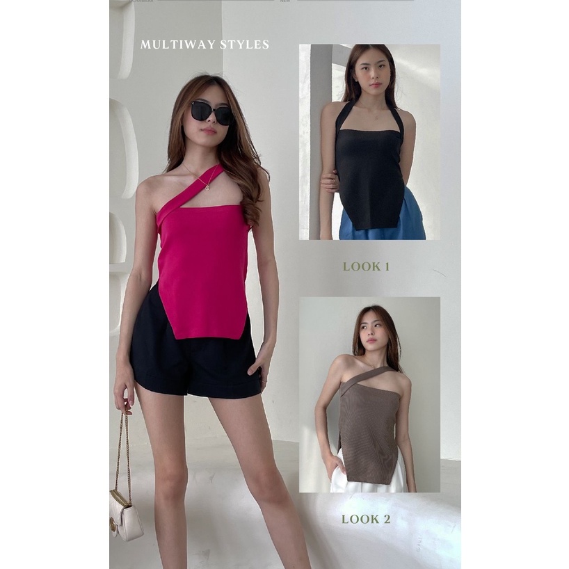 Rose Halter Top —— Ocha Wear | Premium Knit Wanita | Tanktop Camisole Side Cut Out | Atasan Murah Berkualitas