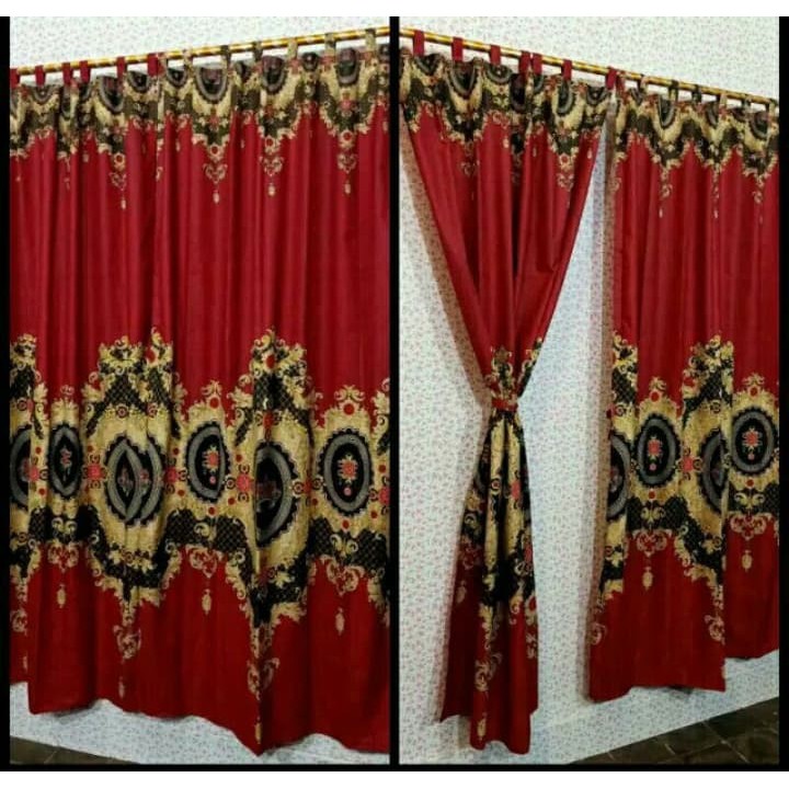 GORDEN PINTU SULTAN MURAH | HORDENG KORDEN TIRAI GORDYN MOTIF SULTAN BIRU MERAH JENDELA GRATIS ONGKI