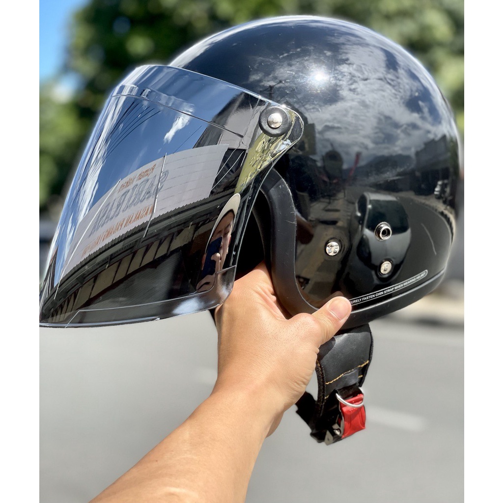 Helm Bogo Dewasa Retro Kaca Iridium Datar Sni