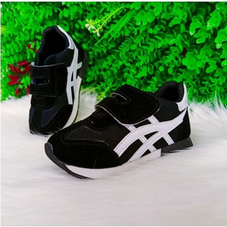 Margie-sepatu sneakers imitasi anak laki dan perempuan As hitam garis putih