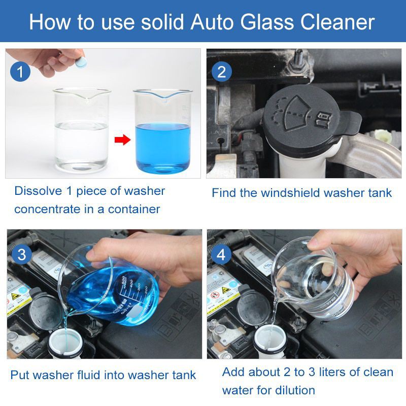 Pil Sabun Pembersih Wiper Kaca Mobil High Efficiency Auto Glass Cleaner isi 6 PCS - Xi1