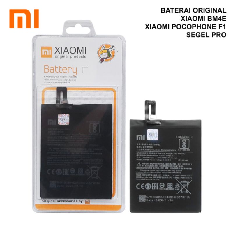 Baterai Batre  Xiaomi Pocophone F1 BM4E Baterry Xiao-mi Pocophone BM 4E Original Batre