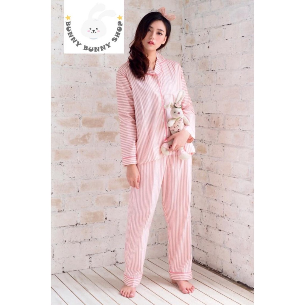 BAJU TIDUR LENGAN PANJANG / PIYAMA KATUN JEPANG (PREMIUM) A-154