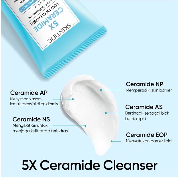 [FLASH SALE] - SKINTIFIC 5X Ceramide Low pH Cleanser Facial Wash Gentle Cleanser For Sensitive Skin 15ml Face Wash Sabun Cuci Muka Pembersih Pencuci Muka