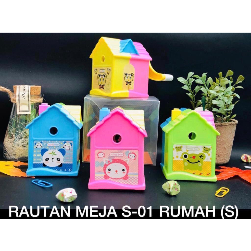

CWS - SERUTAN PENSIL MEJA 2 WARNA BENTUK RUMAH MOTIF KARTUN RAUTAN PENSIL MEJA. MURAH
