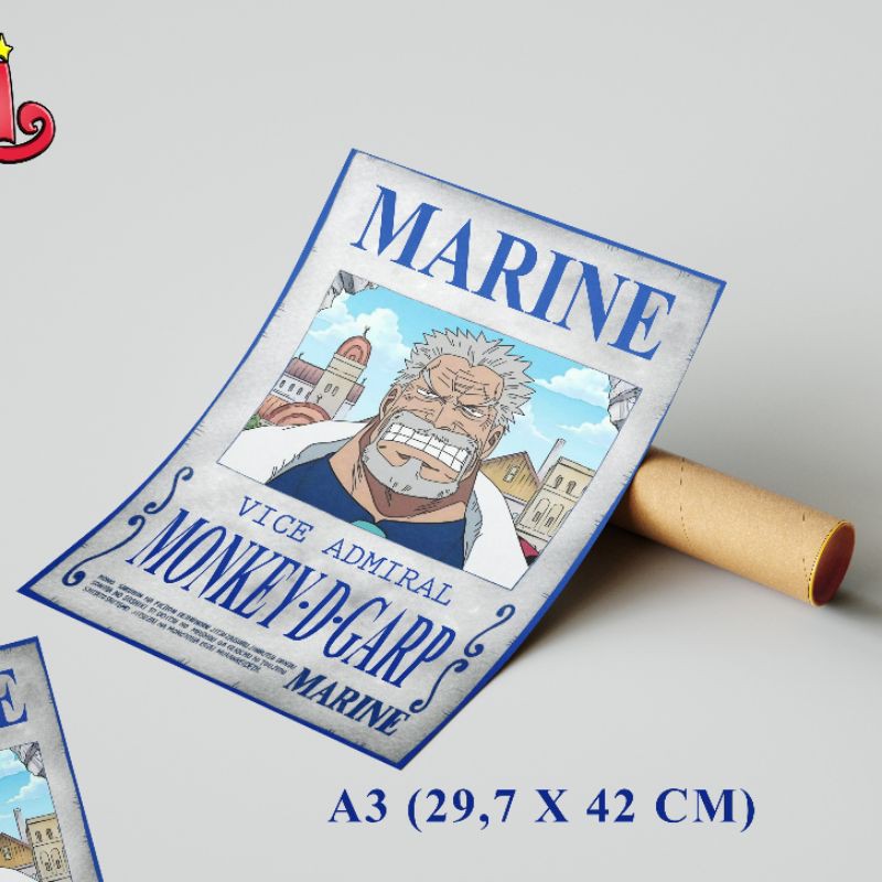 Monkey D Garp Poster Marine One Piece-A3 (29,7 x 42 cm)