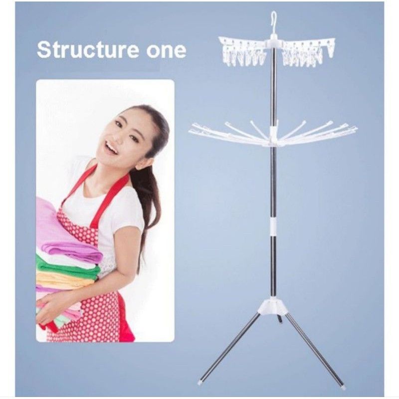 Medan Termurah Tripod hanger Jemuran lipat import Jempuran portable handuk baju bayi 3 susun