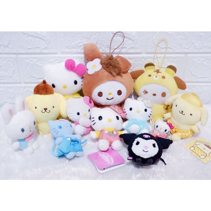 ganci boneka sanrio cinnamorol hello kitty pompompurin my melody monyet monkichi
