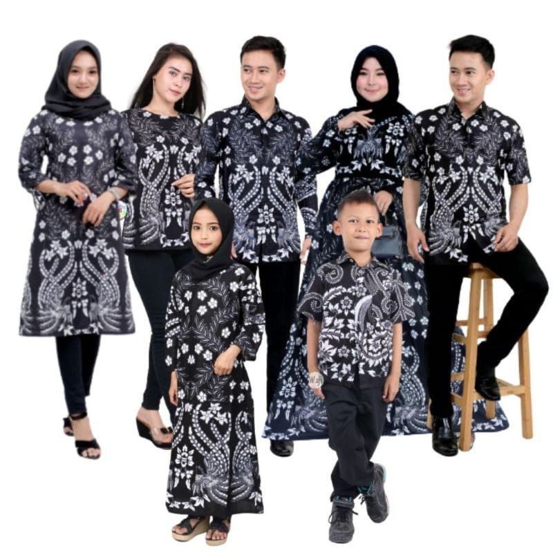 Batik Couple Keluarga - Sania Ruffle Batik Couple garansi Termurah Shopee- Motif Cendrawasih Putih